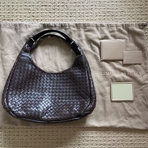 Bottega Veneta medium dark brown campana shoulder bag